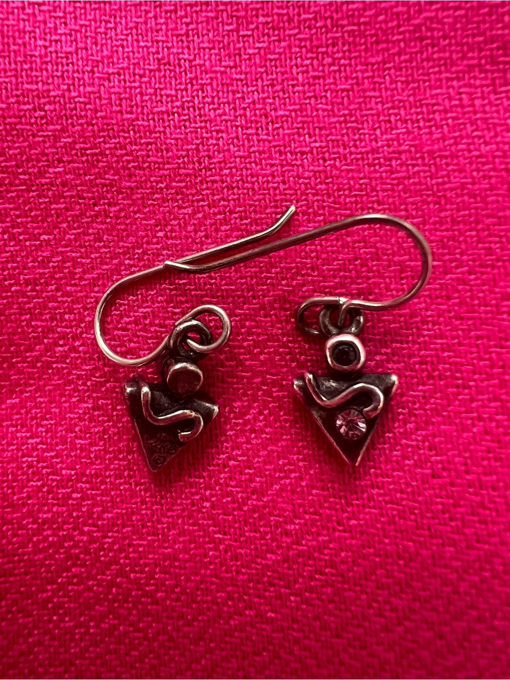 Vintage Patricia Locke Water Lily Triangle Dangle Earrings